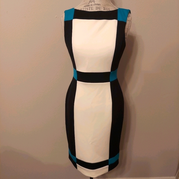 Maggie London Sleeveless Colorblock Dress Sz 6 - Picture 1 of 5